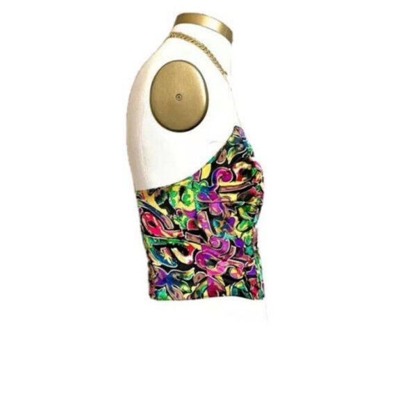 Vintage 90s Silk Bustier Crop Corset Tube Top - M - Picture 2 of 7